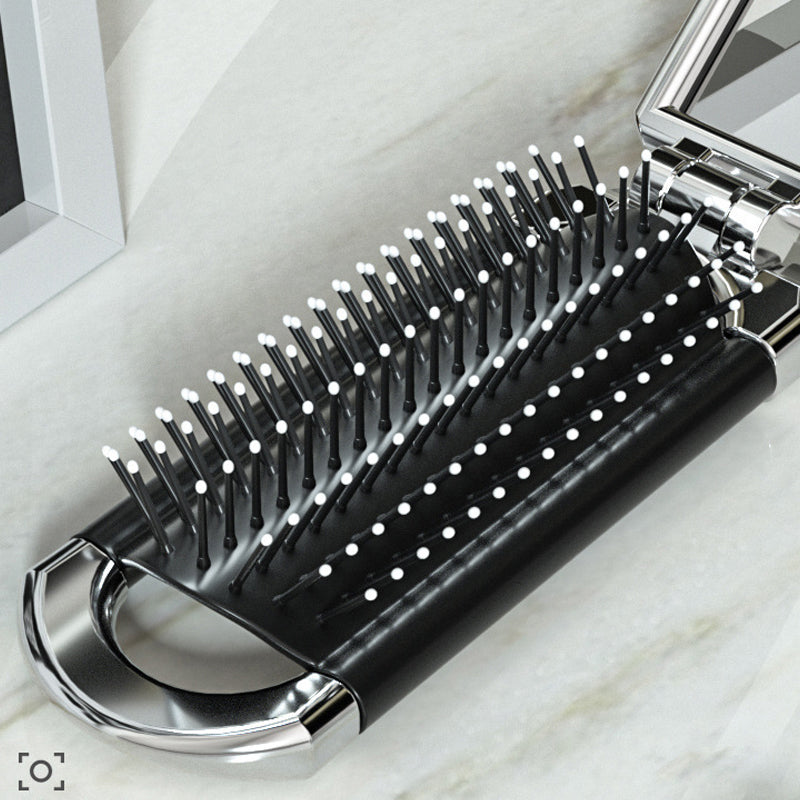 Lisslune | MirrorFlex Travel Mirror Hair Brush | Foldable & Compact | Practical Styling on the Go