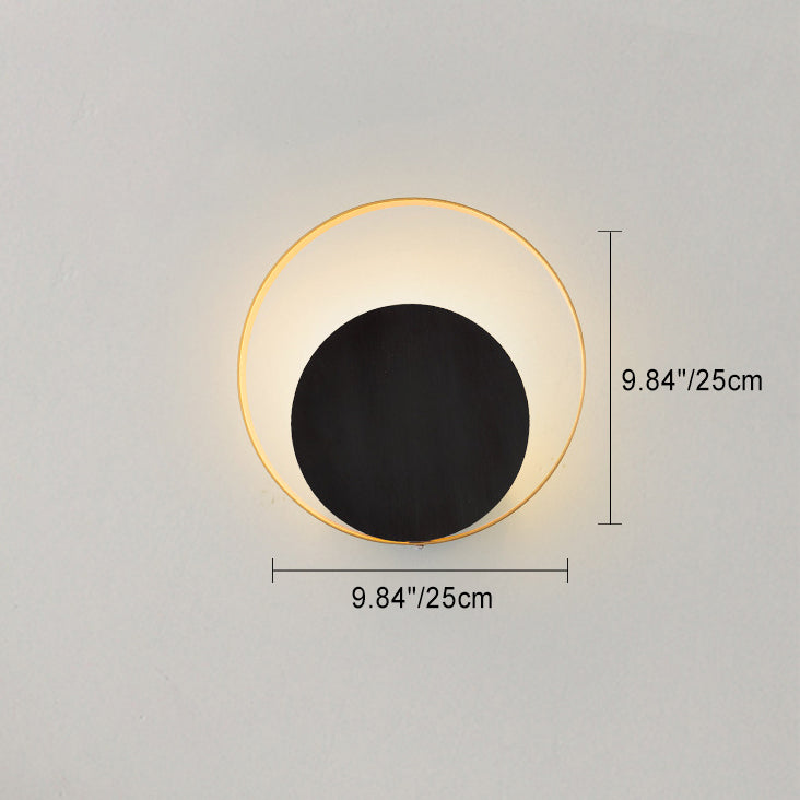 Lisslune | Modern Minimalist Iron Circle Ring 1-Light Wall Sconces Lamp For Bedroom