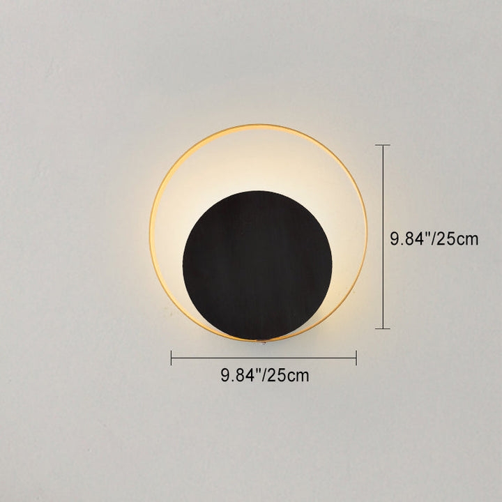 Lisslune | Modern Minimalist Iron Circle Ring 1-Light Wall Sconces Lamp For Bedroom