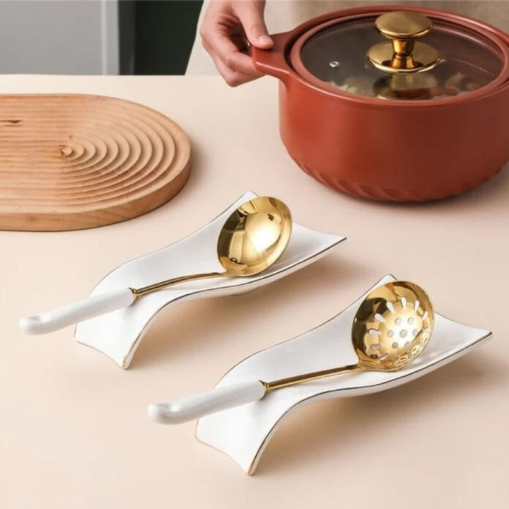 Lisslune | Flowline Ceramic Cooking Spoon Rest