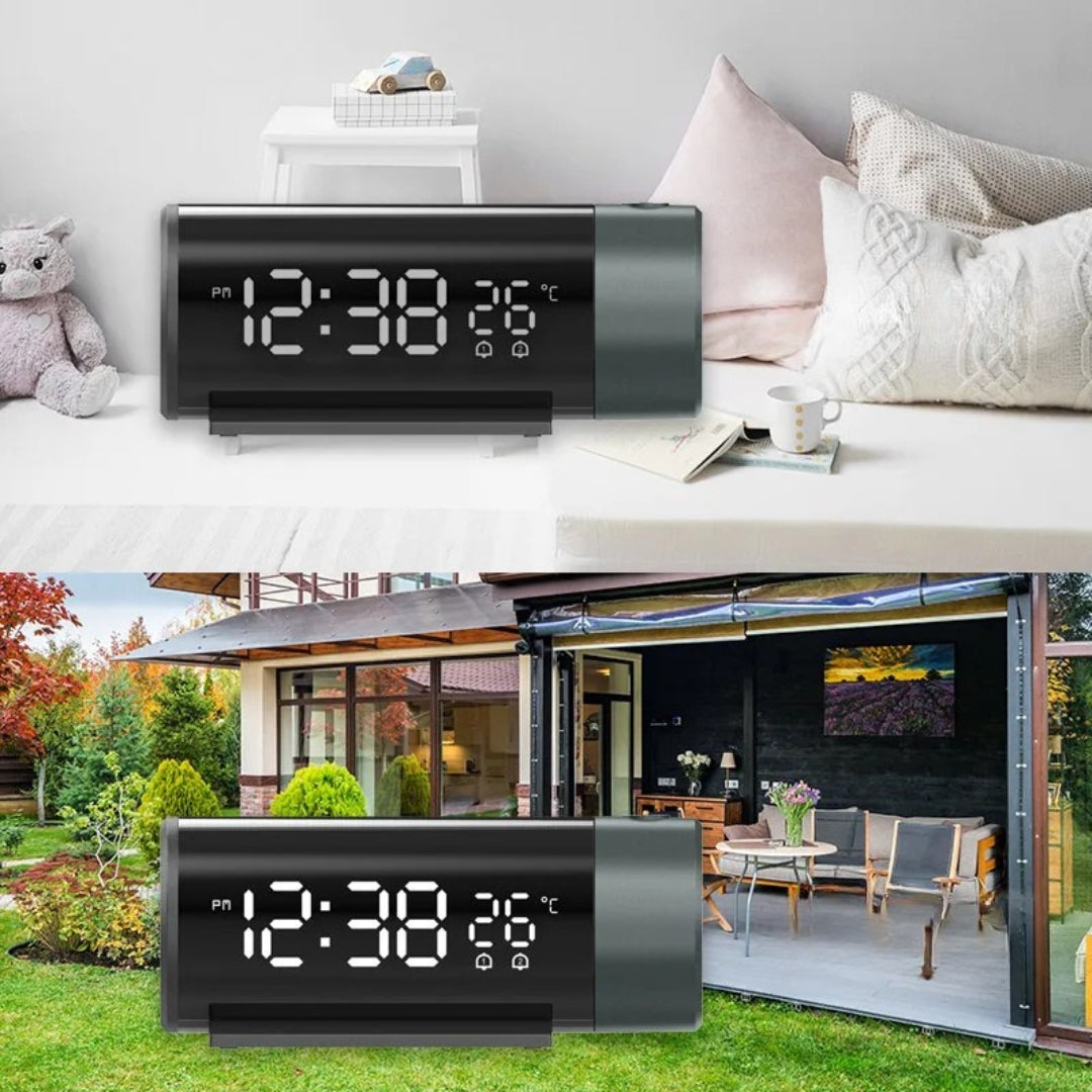 Lisslune | LED Digital Projector Clock with Thermometer