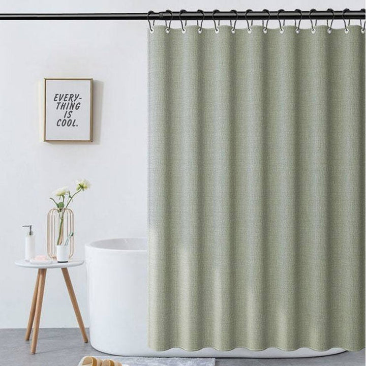 Lisslune | Light green linen shower curtain