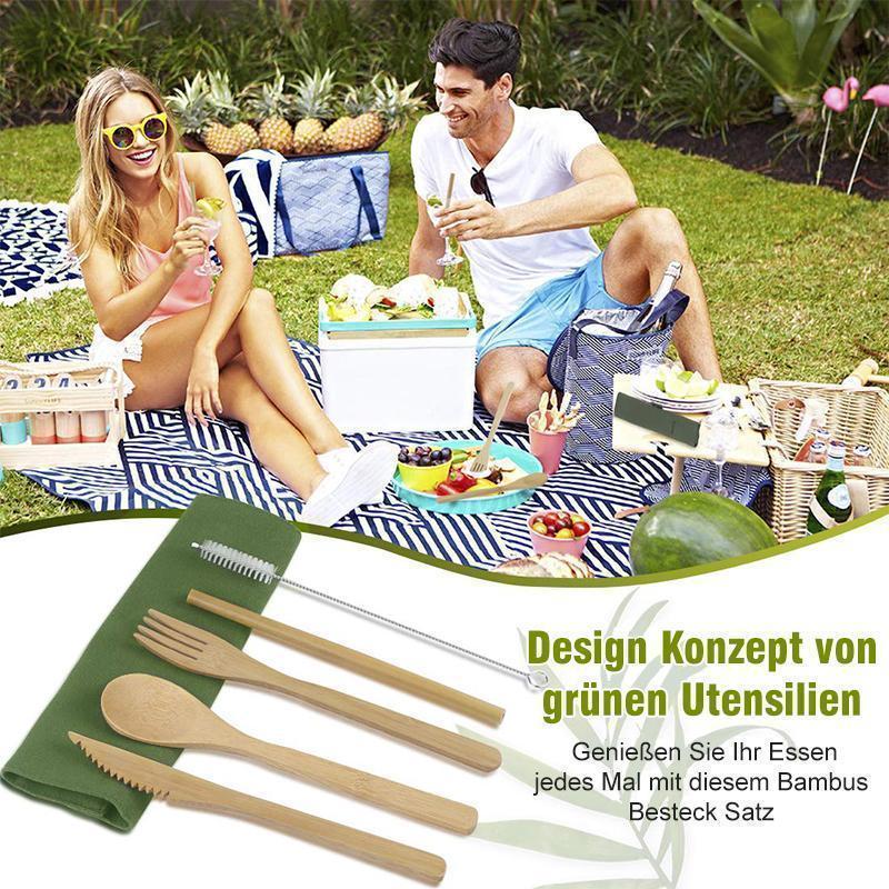Lisslune | Portable Bamboo Cutlery Set (5 pcs)