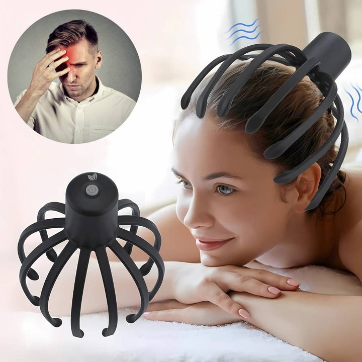 Lisslune | Smart Electric Octopus Head Massager Machine for Scalp Massage, Stress Relief, Improved Sleep & Multi-Directional Vibration