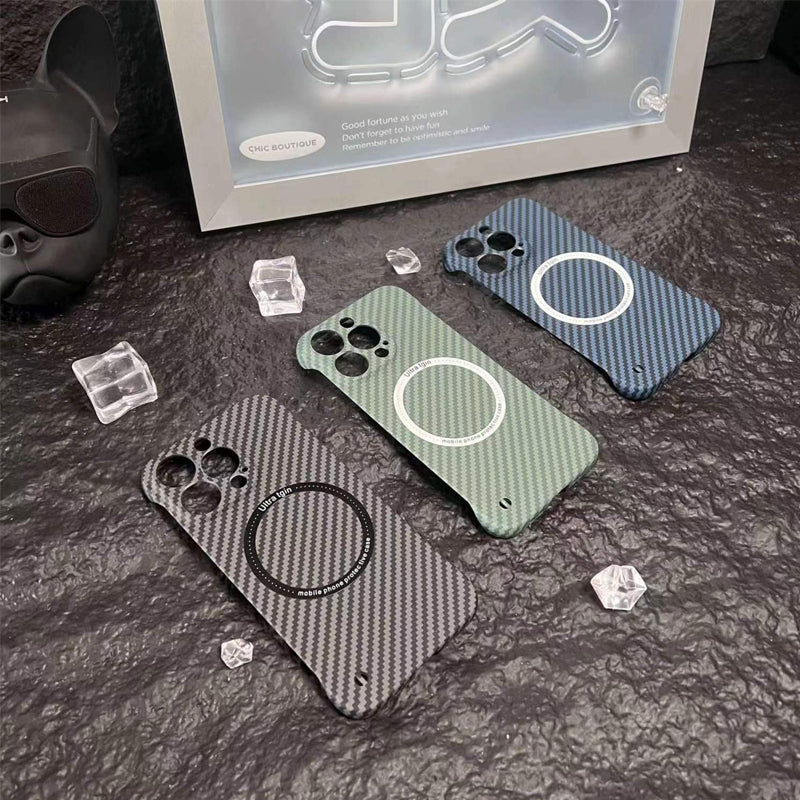 Lisslune | Frameless Magnetic Phone Case Made of Carbon Fiber for iPhone