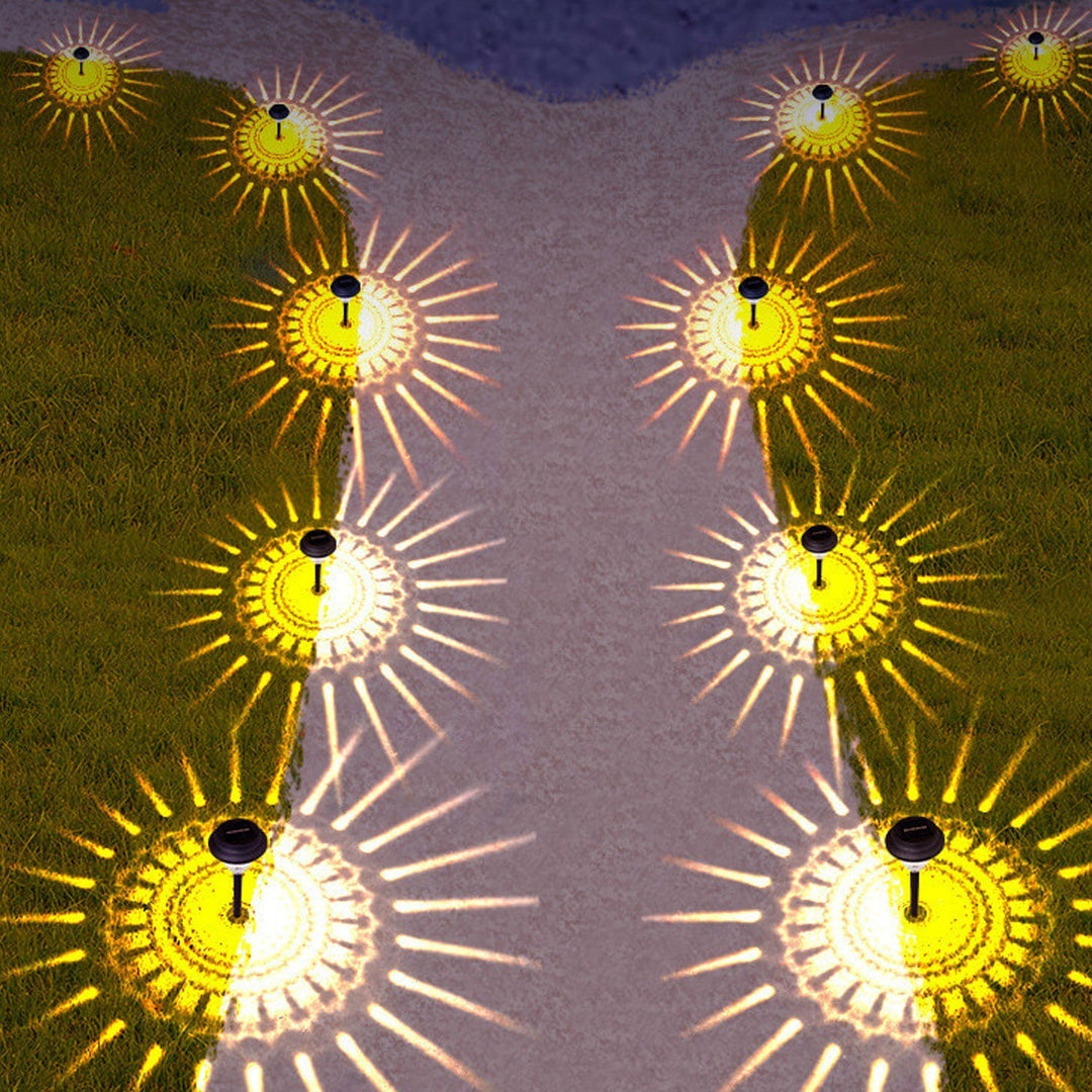 Lisslune | Solar waterproof circular divergent light shadow design LED outdoor garden decorative light