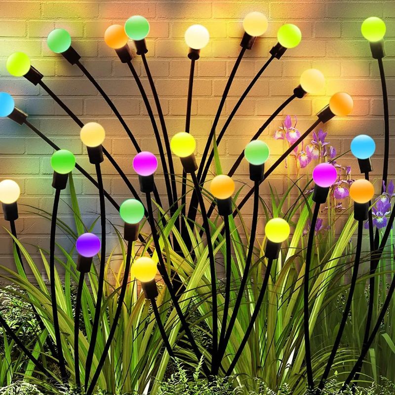 Lisslune | Giovanna | 4Pack Outdoor Led Solar Lights | Waterproof Starburst Solar Firefly Lighting | Solar Outdoor Lighting