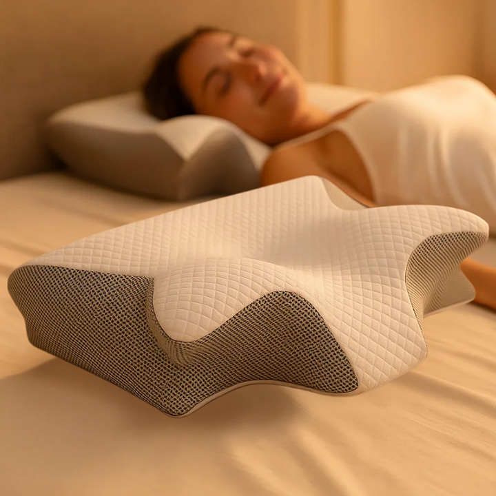 Lisslune | Memory Foam Cervical Pillow | Ergonomic 2-in-1 Design for Neck Pain Relief & Comfortable Sleep