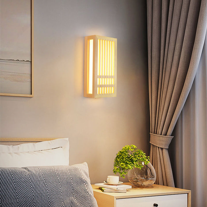Lisslune | ShizuLight | Japanese Wooden LED Wall Lamp – Minimalist Zen-Inspired Lighting