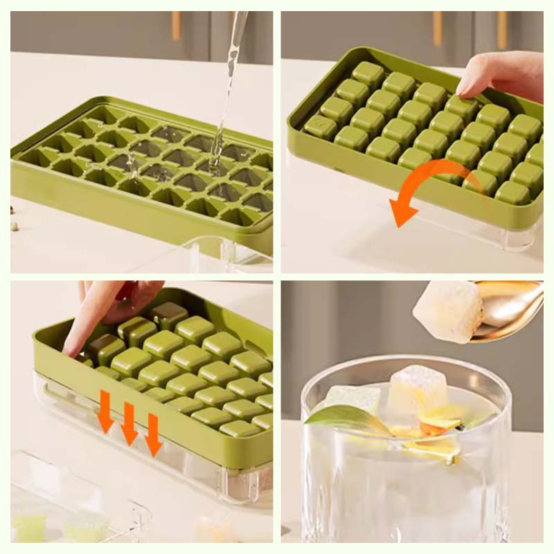 Lisslune | No dirty hands press ice grid molds