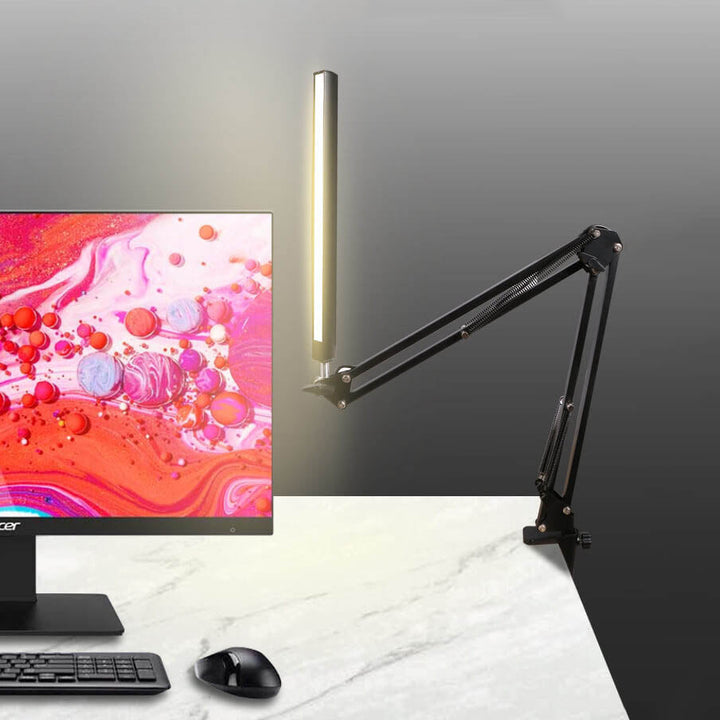 Lisslune | LED Foldable Long Arm Clip Eye Protection USB Reading Table Lamp