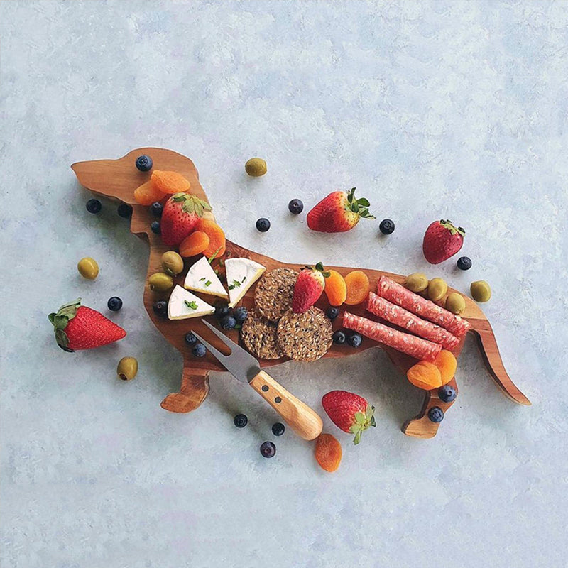 Lisslune | Wooden Dachshund Dinner Plate