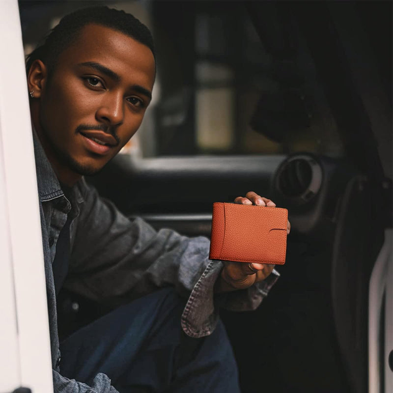 Lisslune | Theft-proof magnetic card holder made of genuine leather