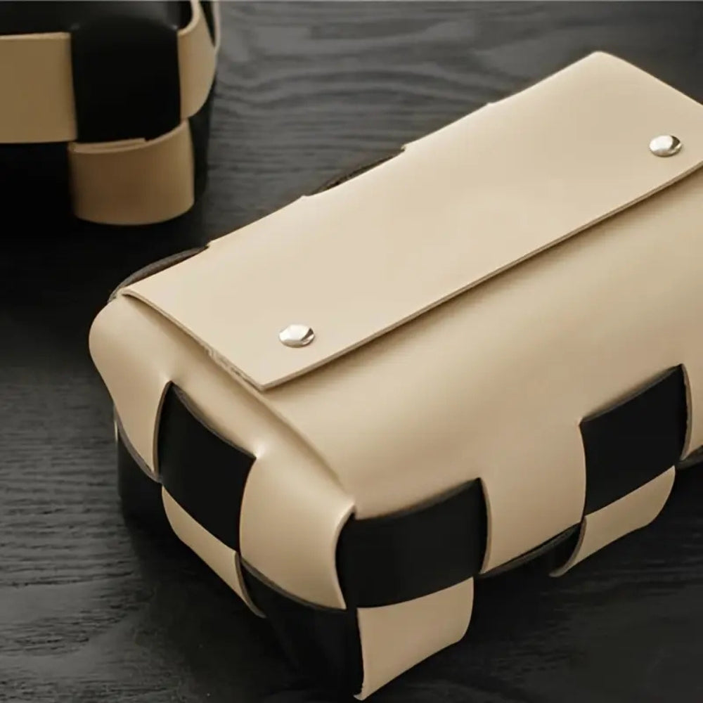 Lisslune | Braided Vegan Leather Tissue Holder