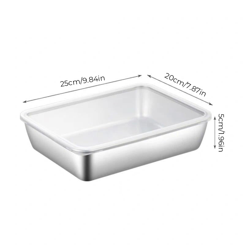 Lisslune | Stainless steel square plate (with lid)