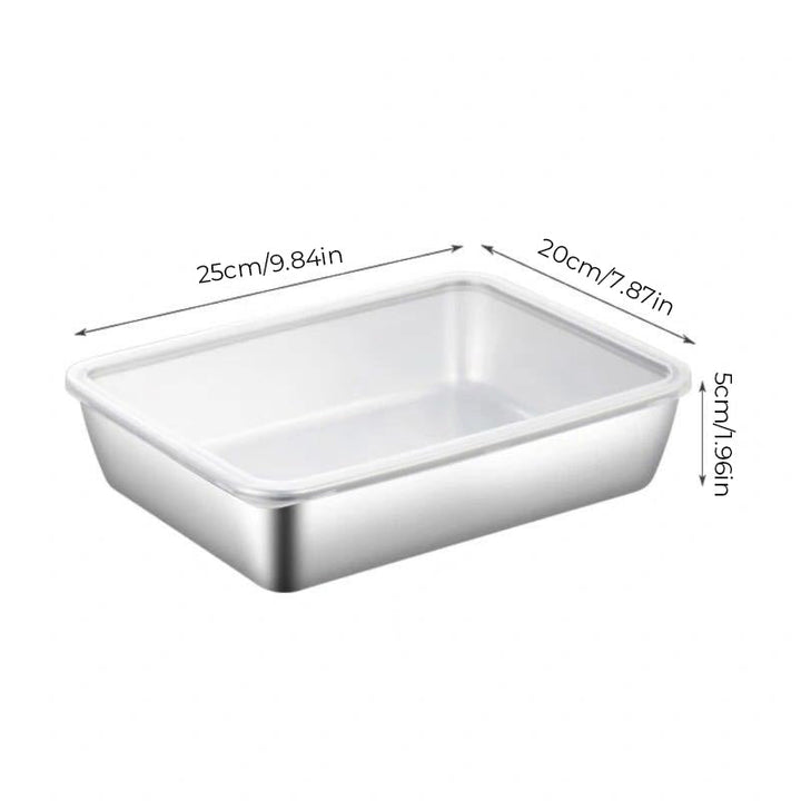 Lisslune | Stainless steel square plate (with lid)