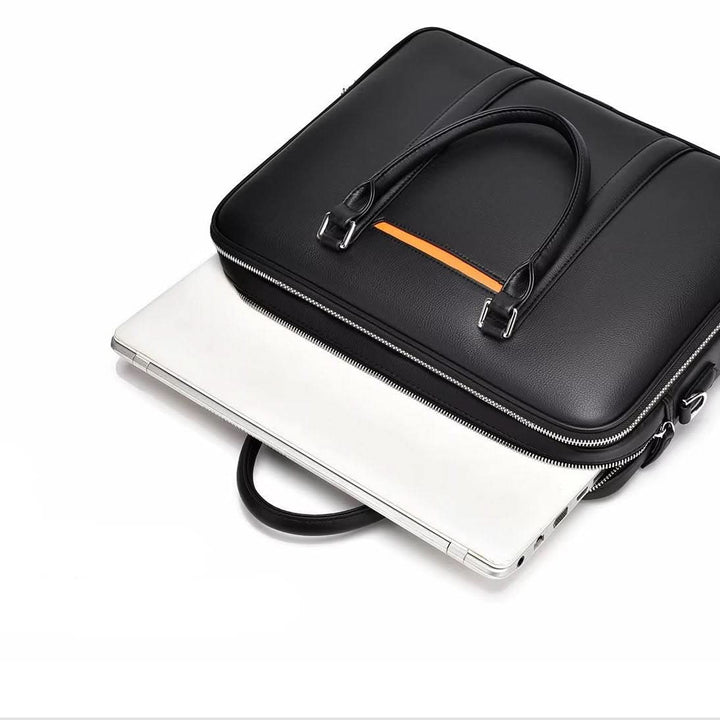 Lisslune | Manhattan Leather Business Laptop Briefcase Crossbody Handbag