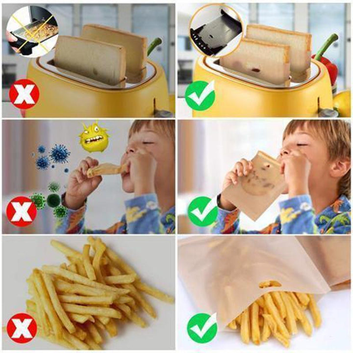 Lisslune | Bequee Non-Stick Toast Bags for Microwave, Reusable, 5-Pack