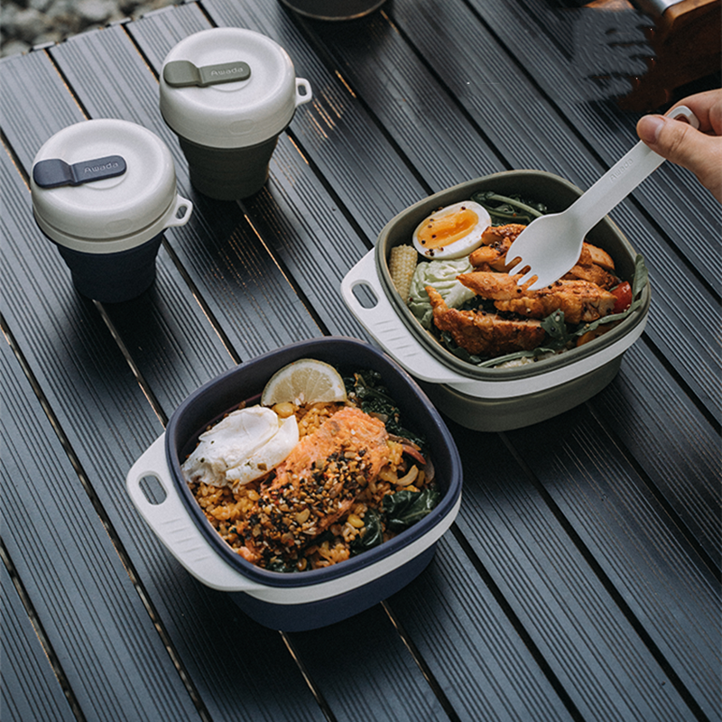 Lisslune | Portable Silicone All-In-One Camping Tableware Set