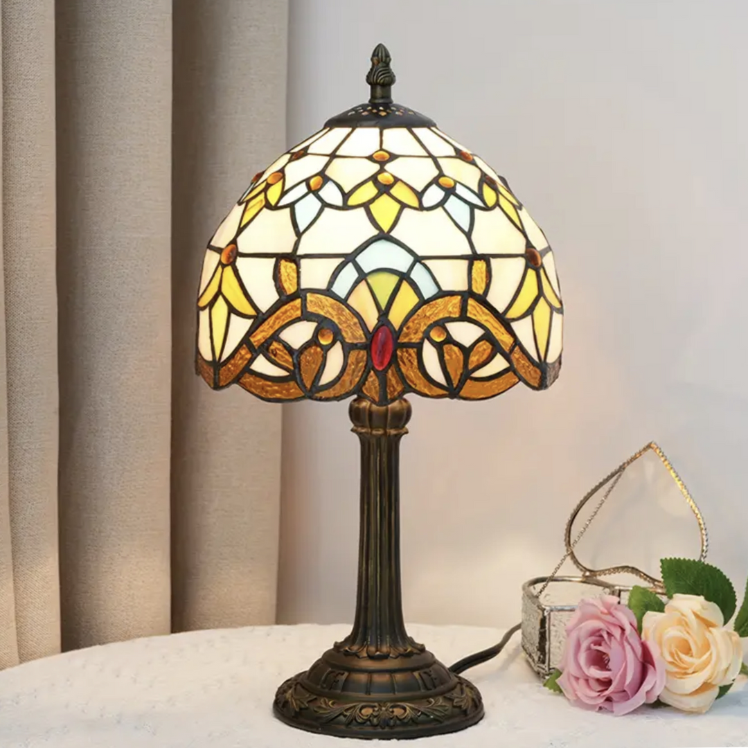Lisslune | VerreMystique Tiffany Lamp – Timeless Stained Glass Table Lamp for Warm Ambient Lighting