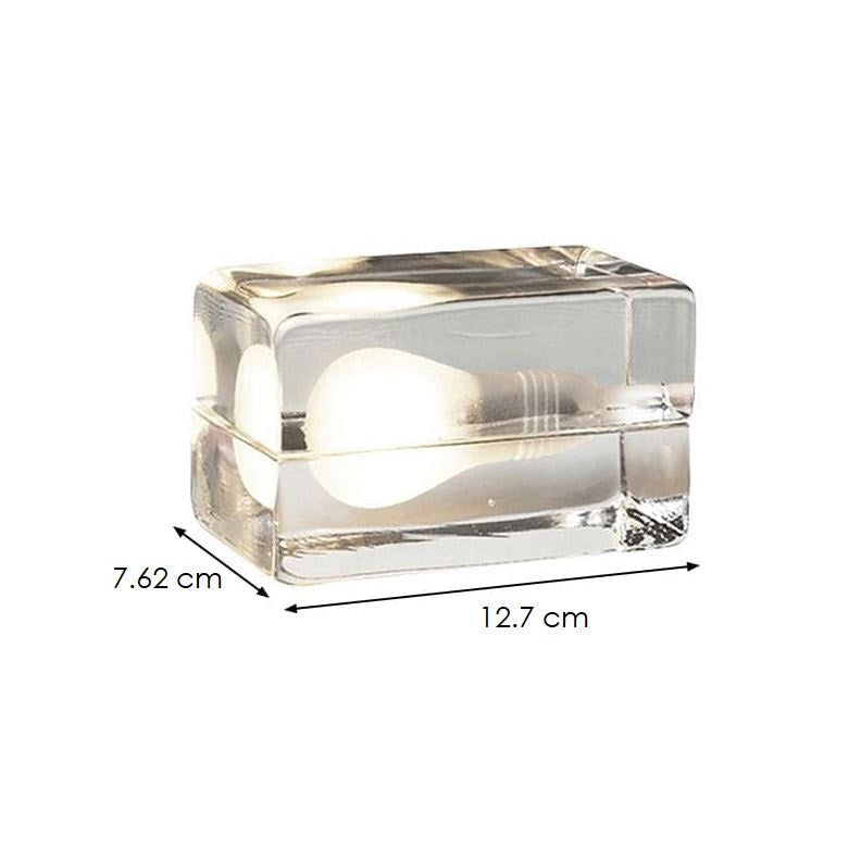 Lisslune | BrightCube – Minimalistic Table Lamp with Transparent Glass Cube