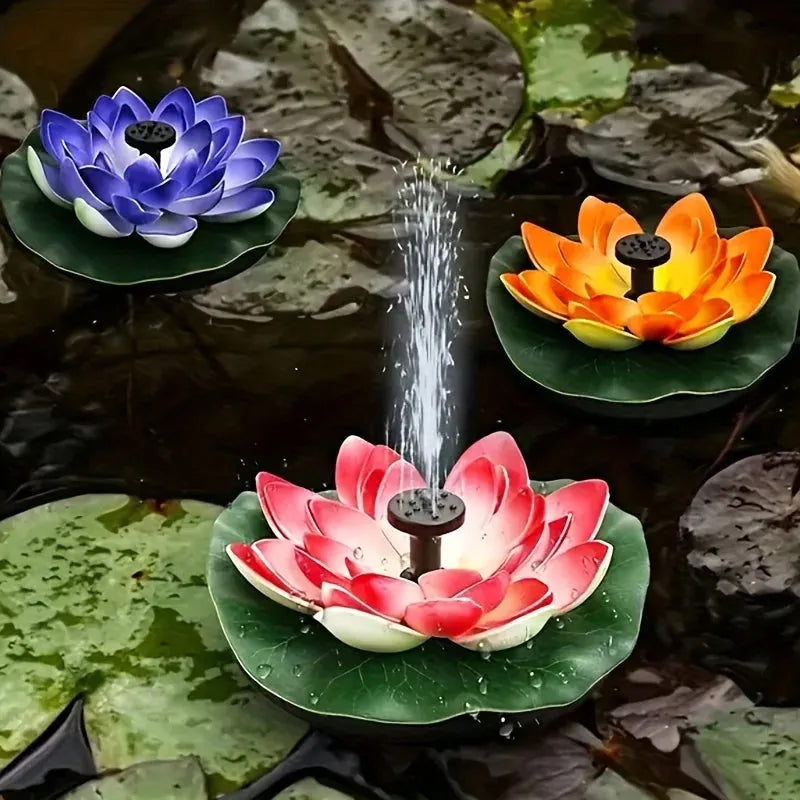 Lisslune | Lotus-shaped solar fountain pond decoration