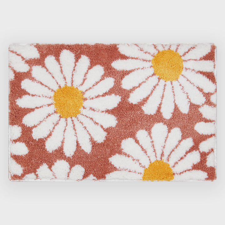 Lisslune | Feblilac Sweet Daisy Bath Mat, Purple Flower Carpet Bathroom