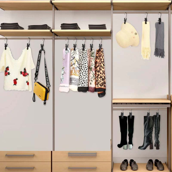Lisslune | Space-saving portable travel hanger clips