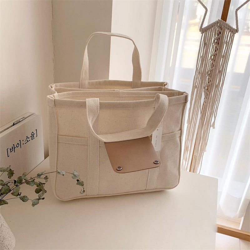 Lisslune | Solid Color Canvas Shopper Bag