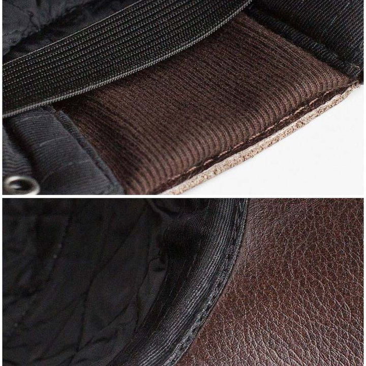 Lisslune | New winter hat for men with lambskin ear protection flat visor