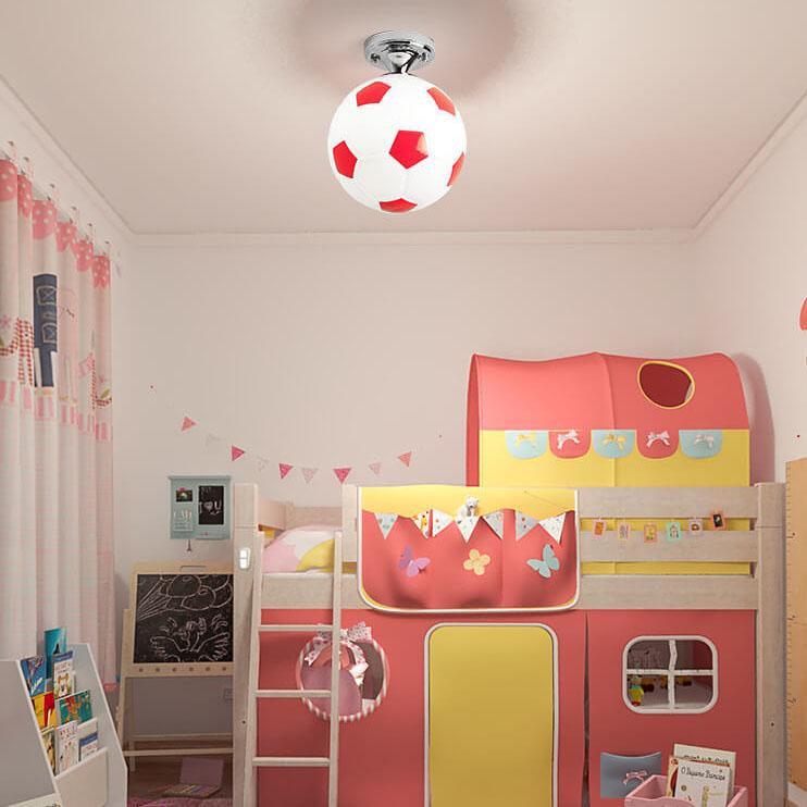 Lisslune | SportLume Creative Ceiling Light | Basketball & Football Design | Semi-Mount | Glass Lamp