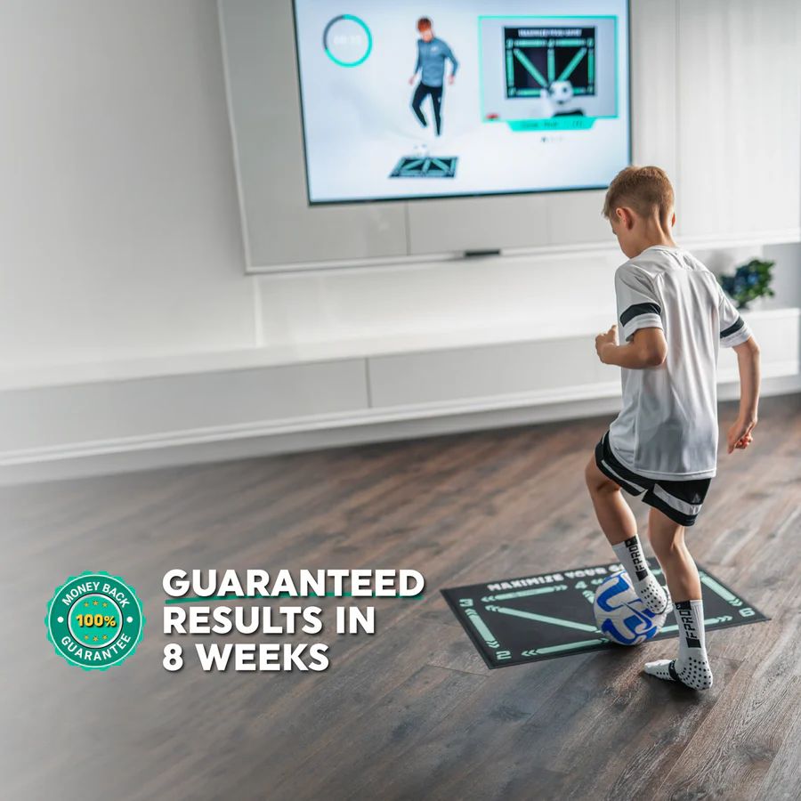 Lisslune | Football Pro Training Mat | Anti-Slip, 2x2m Space & Video Program for Skill Enhancement and Home Training