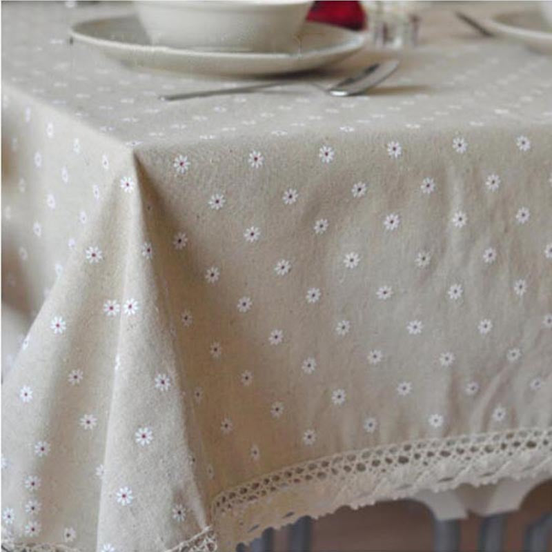 Lisslune | Daisy Print Cotton Linen Tablecloth