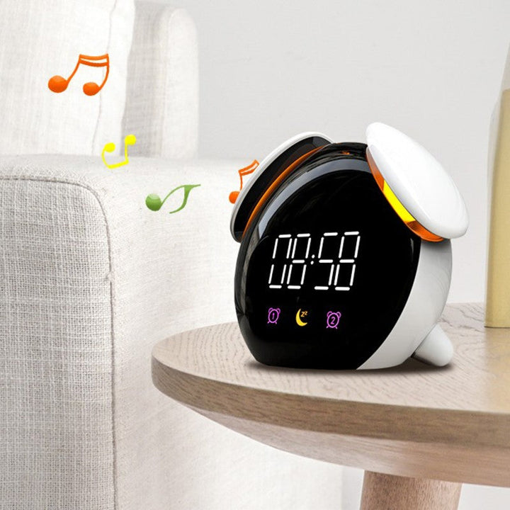 Lisslune | Digital Rechargeable Alarm Clock, with Colorful Light, Night Light, Clear Time Display, Multiple Ringtones & Modes