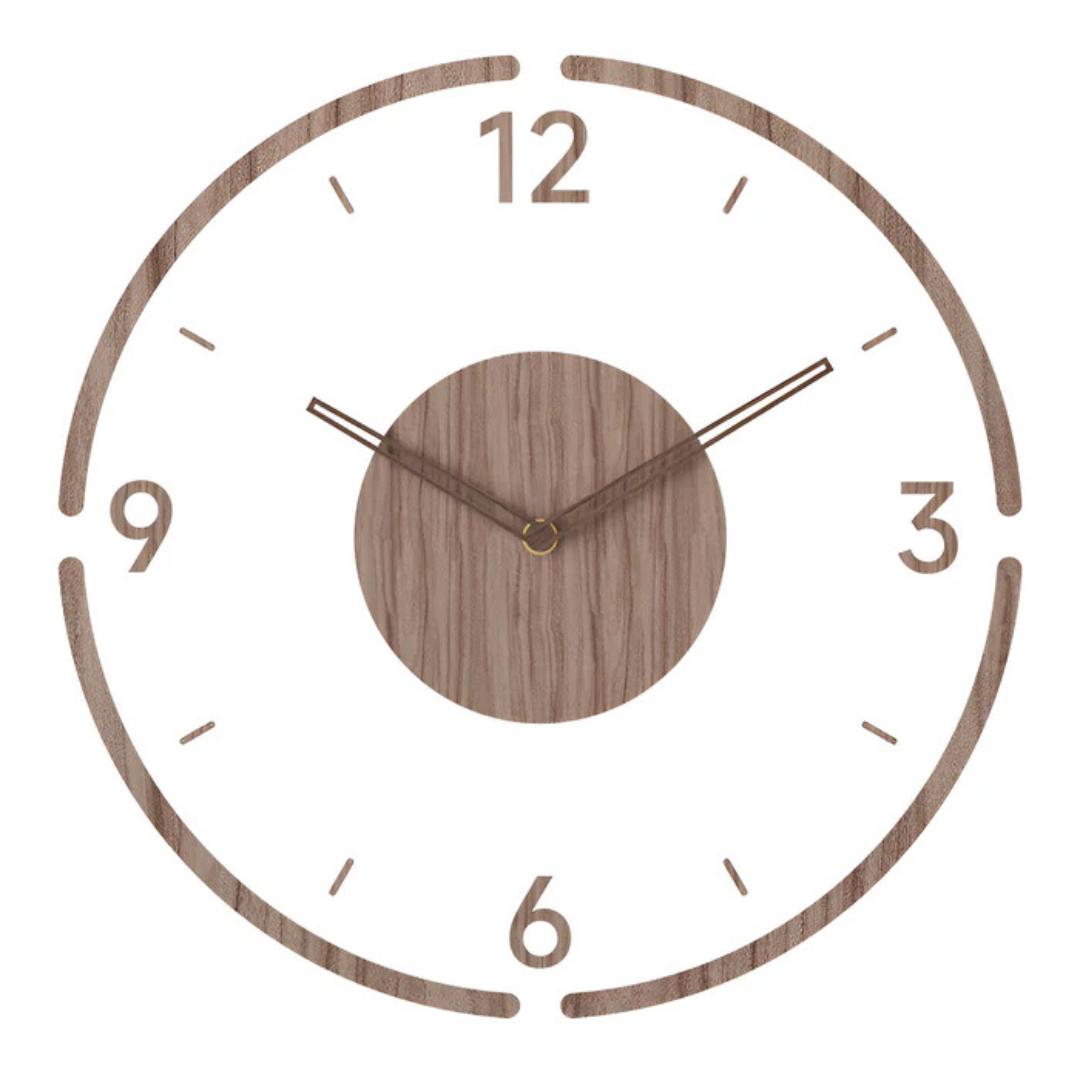 Lisslune | Silent Wall Clock Wood Light – Modern Clock with Acrylic Design for Living Room