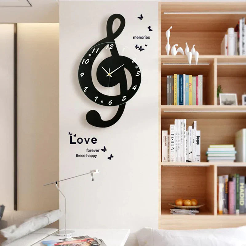 Lisslune | MelodyTime Artistic Wall Clock – Musical G Clef Design for Modern Interior