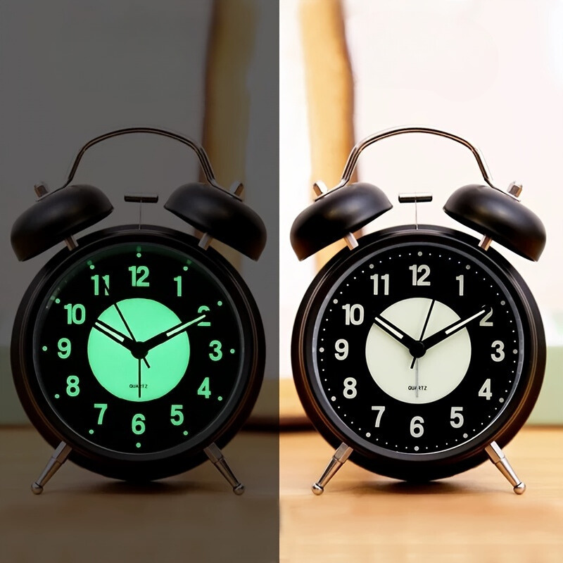 Lisslune | LuminousTime - Elegant Metal Alarm Clock with Gentle Lighting for Peaceful Mornings and Nights