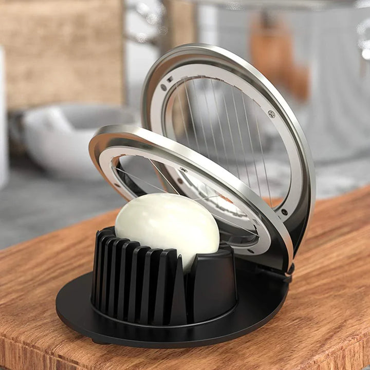 Lisslune | Stainless Steel Egg Slicer – 3-in-1 Cutting Options for Effortless Preparation!