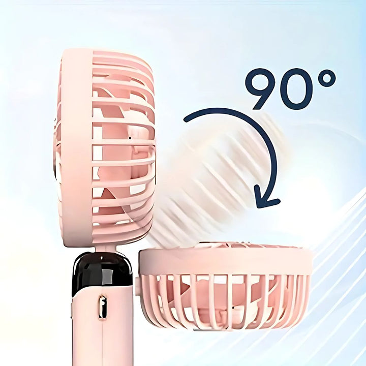 Lisslune | Rechargeable Handheld Mini Fan | 5-Speed, 90-Degree Adjustable & Quiet for Office, Home & Outdoor Use