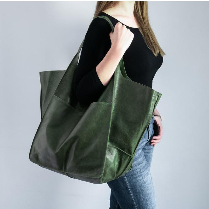 Lisslune | Oversized Leather Weekend Bags