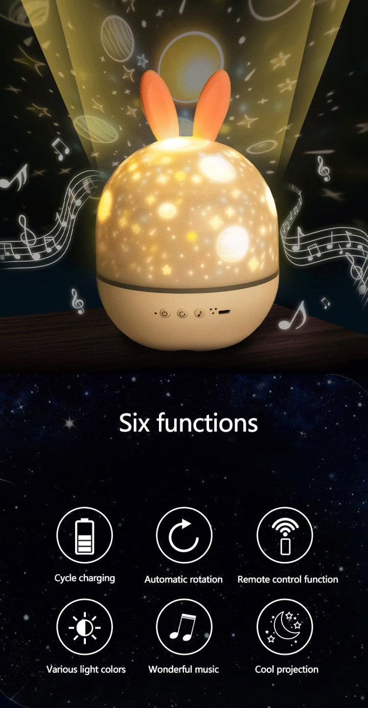 Lisslune | LED Universe Stars Bunny Projector Night Light