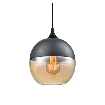 Lisslune | Hand-Blown Glass & Wood Pendant Light Adjustable