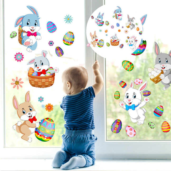 Lisslune | Easter Bunny Egg Wall Stickers, 2 Sheets
