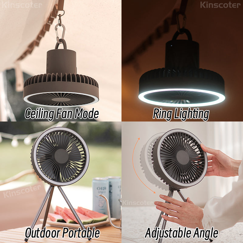 Lisslune | Portable Rechargeable Fan with LED and Built in Power Bank