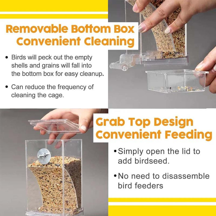 Lisslune | Automatic transparent bird feeder without spills