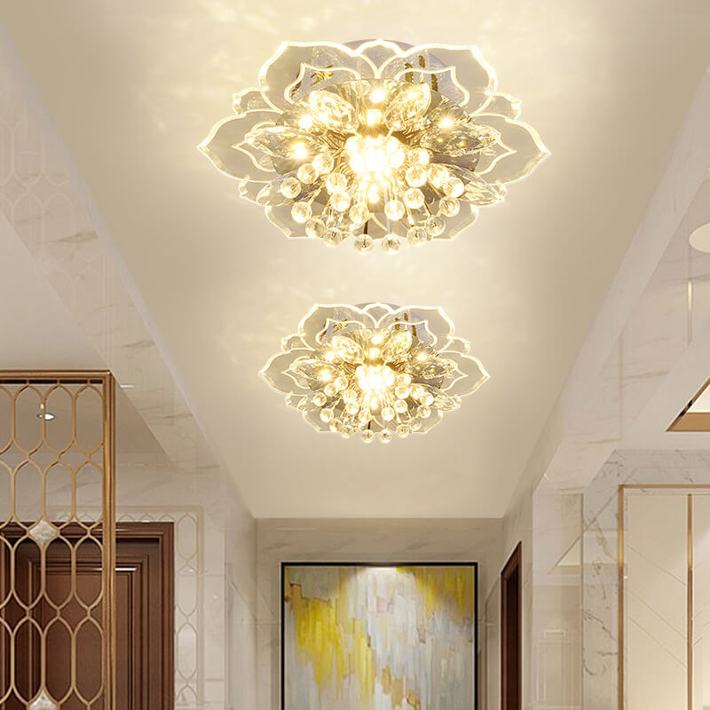 Lisslune | GlowPetal LED Crystal Ceiling Light | Flower Shaped | Modern Design | Energy Saving | Decorative Lighting