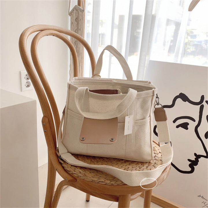 Lisslune | Solid Color Canvas Shopper Bag