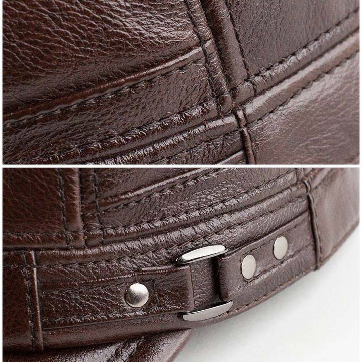 Lisslune | New winter hat for men with lambskin ear protection flat visor