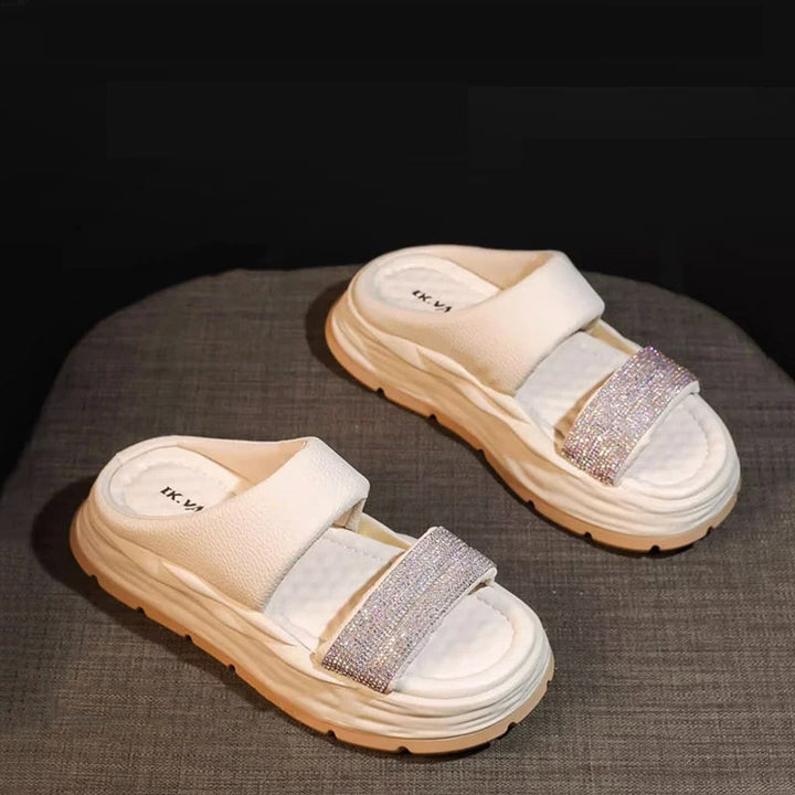 Lisslune | Glittering Rhinestone Heeled Sandals