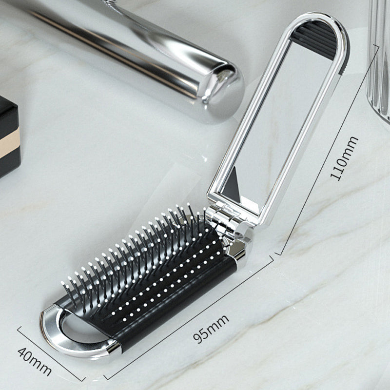 Lisslune | MirrorFlex Travel Mirror Hair Brush | Foldable & Compact | Practical Styling on the Go